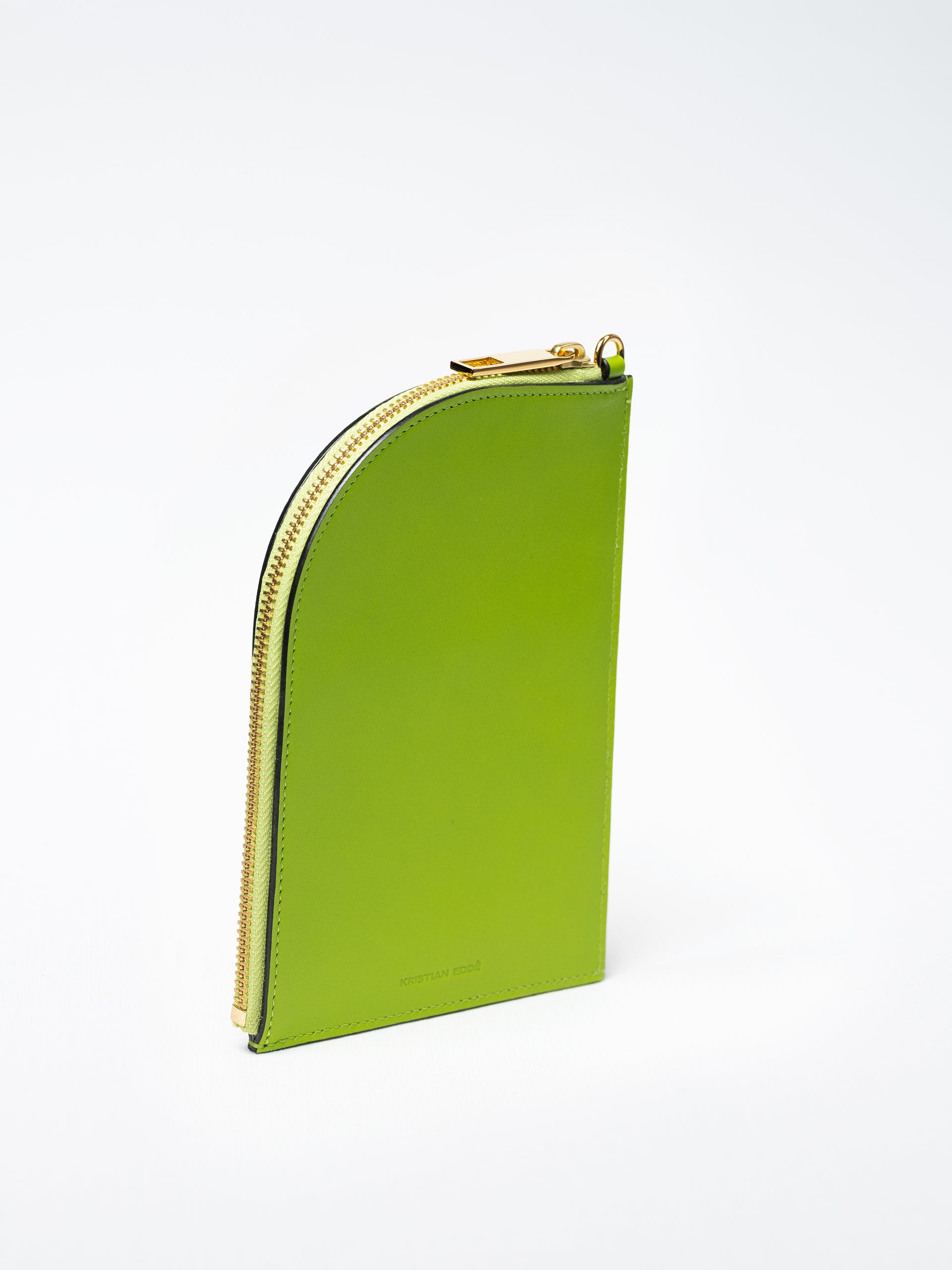 Zip Pouch on Strap in Apple Green