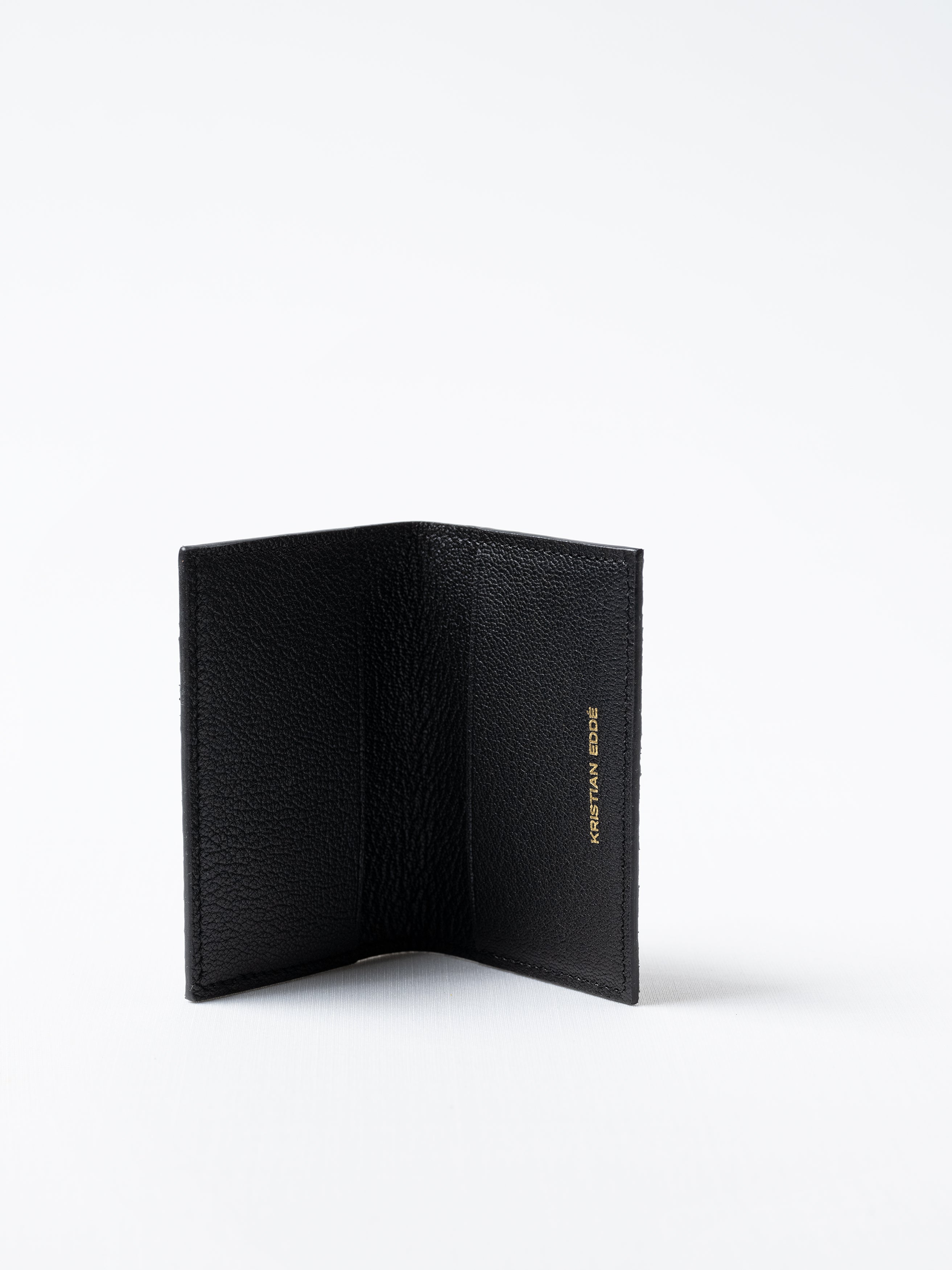 Barents Card Holder – Black Salmon Leather | Luxury Minimal Wallet