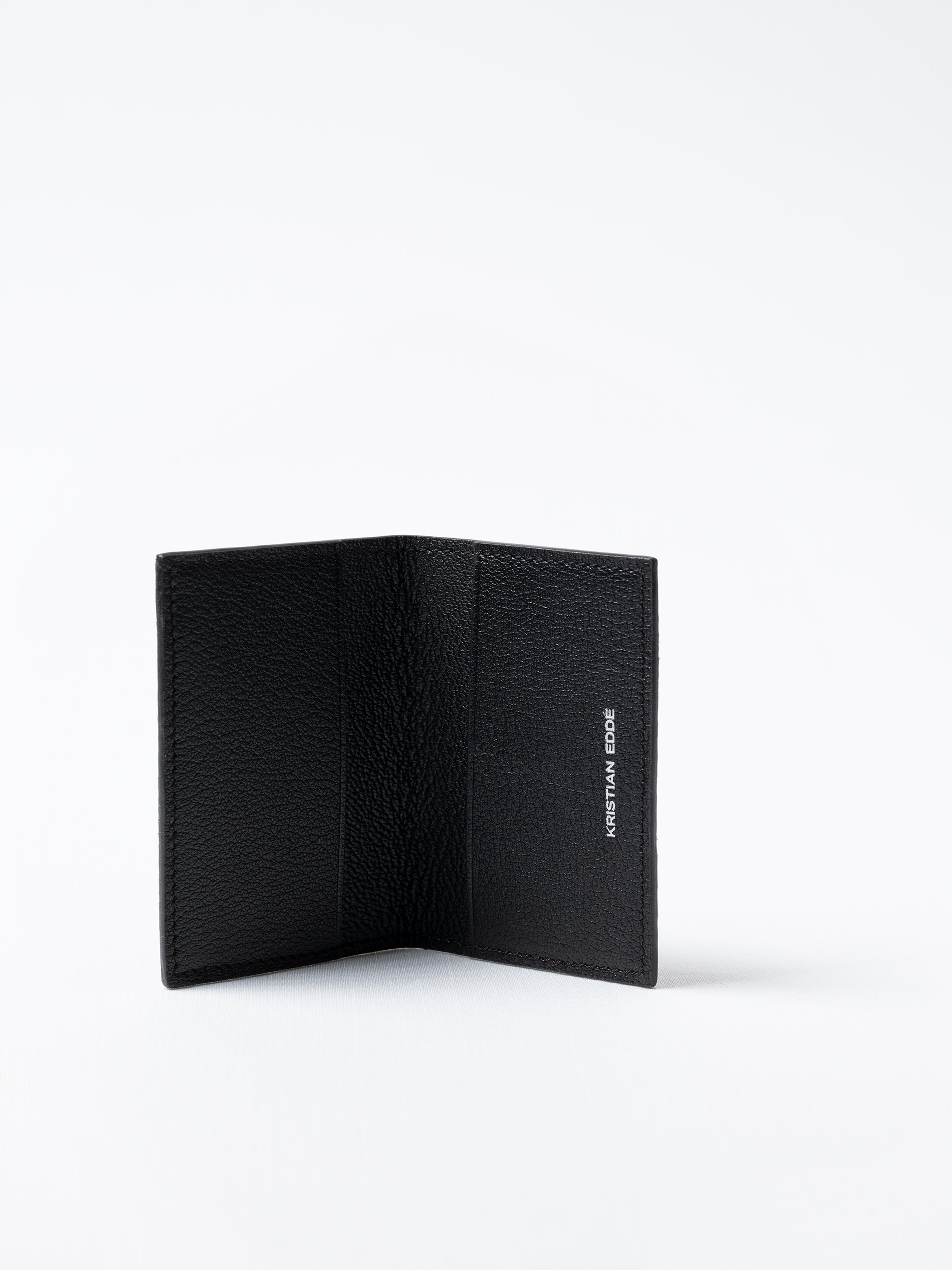 Barents Card Holder – Black Salmon Leather | Luxury Minimal Wallet