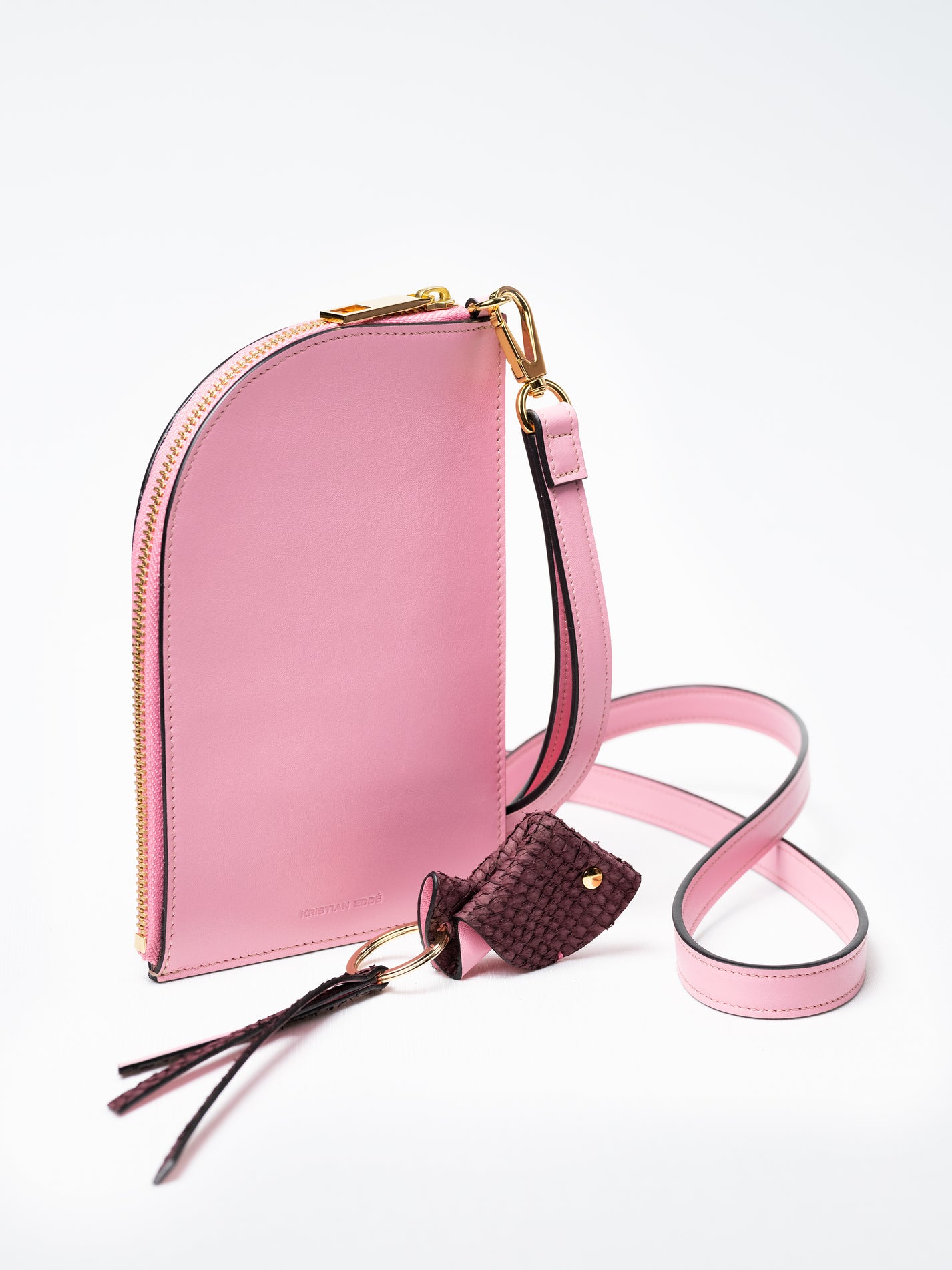 Zip Pouch on Strap in Pink